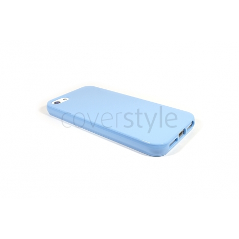 Custodia Flessibile Lucida per iPhone 5 - Azzurro