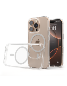 Cover Antiurto TPU+PC con MagSafe per iPhone 16 Pro Max - Trasparente - UltraFlex PRO®