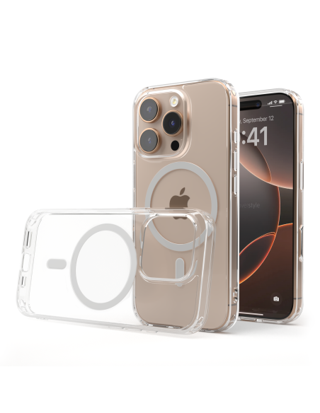 Cover Antiurto TPU+PC con MagSafe per iPhone 16 Pro Trasparente - UltraFlex PRO®