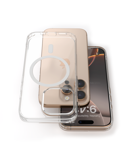 Cover Antiurto TPU+PC con MagSafe per iPhone 16 Pro Trasparente - UltraFlex PRO®