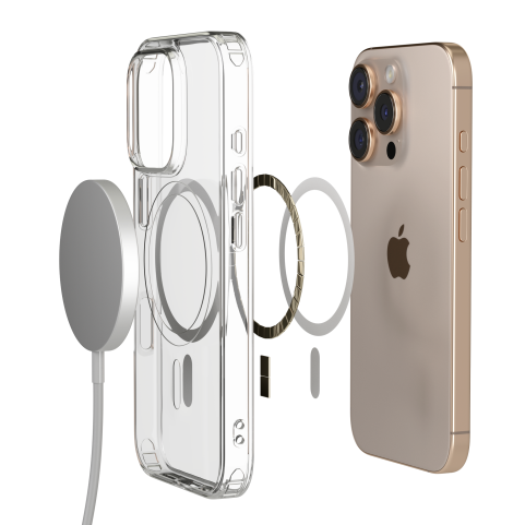 Cover Antiurto TPU+PC con MagSafe per iPhone 16 Pro Trasparente - UltraFlex PRO®