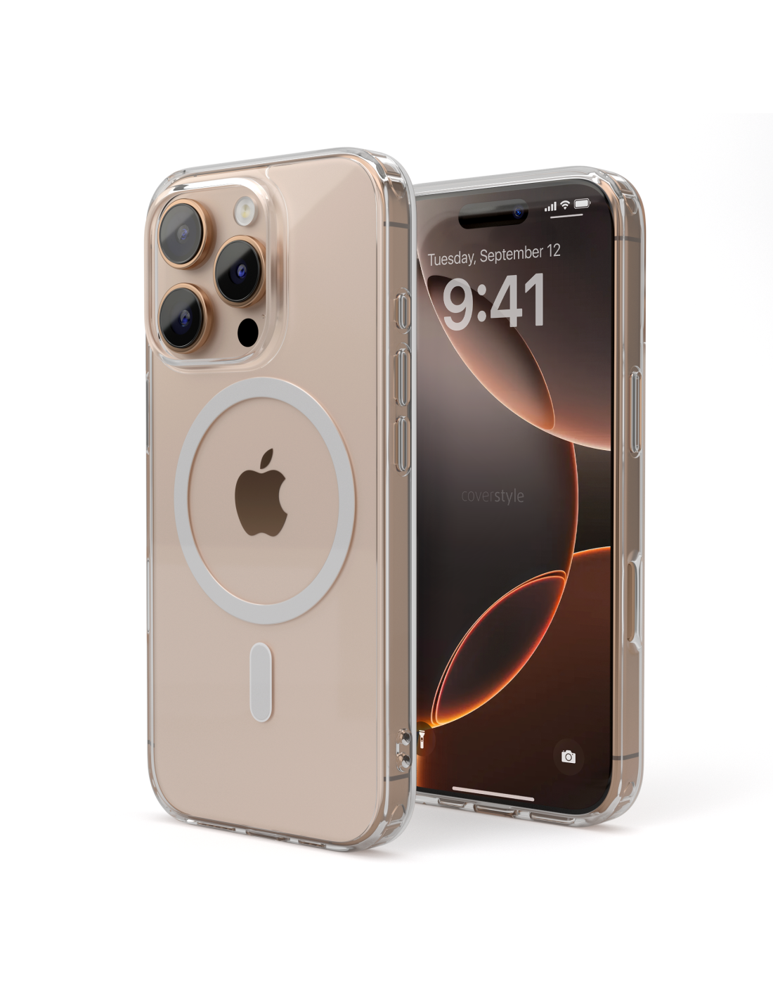 UnnFiko Custodia per iPhone 16 Pro MagSafe con nastro, trasparente