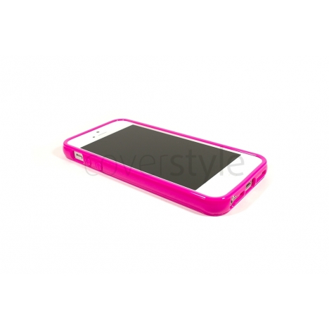 Custodia Flessibile Lucida per iPhone 5 - Fucsia