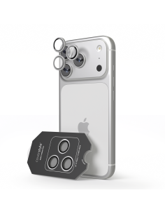 HyperLens 3D® - Pellicola Fotocamera in Zaffiro e Alluminio per iPhone 17 Pro/Max - Argento