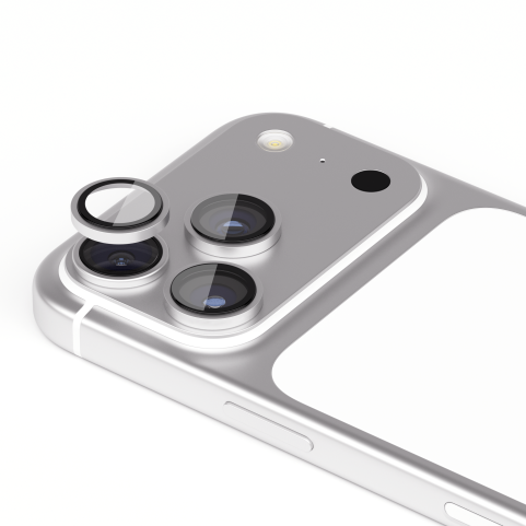 HyperLens 3D® - Pellicola Fotocamera in Zaffiro e Alluminio per iPhone 17 Pro/Max - Argento