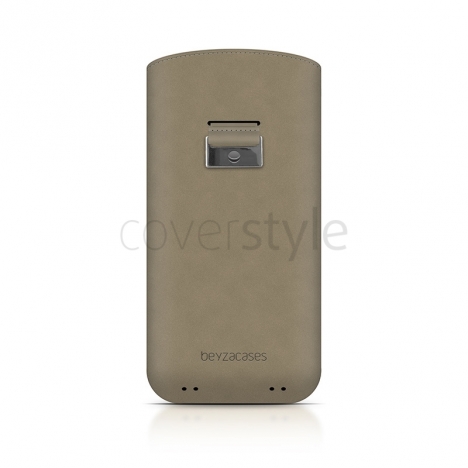 Beyzacases - Custodia in Pelle Retro Strap Plus per iPhone 5 - Crema