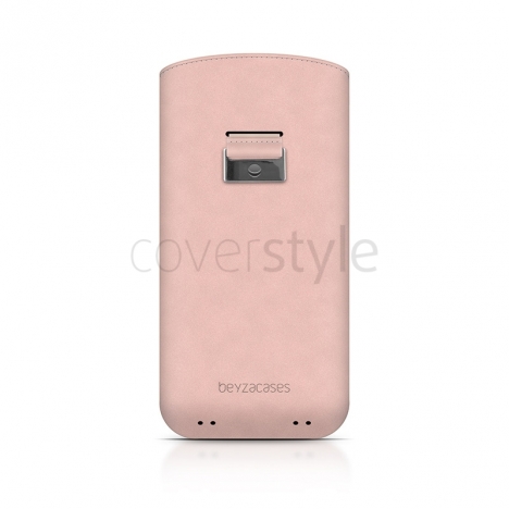 Beyzacases - Custodia in Pelle Retro Strap Plus per iPhone 5 - Rosa