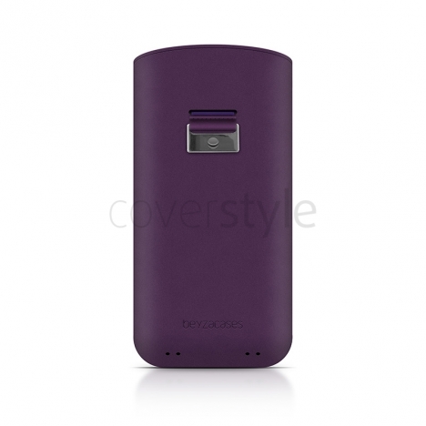 Beyzacases - Custodia in Pelle Retro Strap Plus per iPhone 5 - Viola