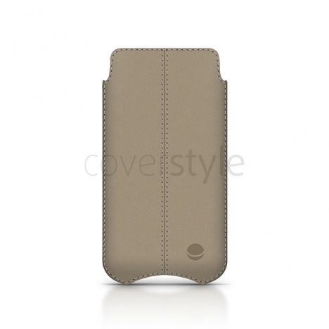 Beyzacases - Custodia in Pelle SlimLine "Stitches" per iPhone 5 - Crema