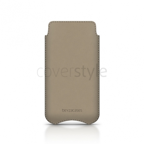 Beyzacases - Custodia in Pelle SlimLine "Stitches" per iPhone 5 - Crema
