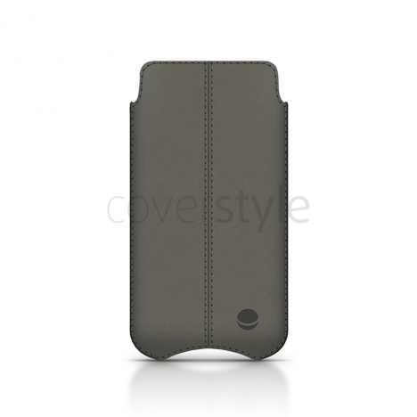 Beyzacases - Custodia in Pelle SlimLine "Stitches" per iPhone 5 - Grigio