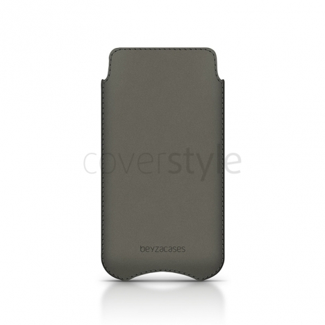 Beyzacases - Custodia in Pelle SlimLine "Stitches" per iPhone 5 - Grigio