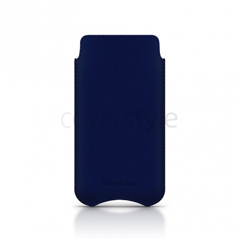Beyzacases - Custodia in Pelle SlimLine "Stitches" per iPhone 5 - Blu