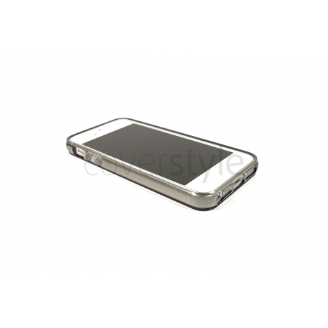 Custodia Flessibile Lucida con Interno Trasparente per iPhone 5 - Nero