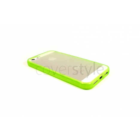 Custodia Flessibile Bordo Verde e Retro Opaco﻿ per iPhone 5﻿﻿﻿