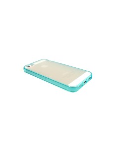 Custodia Flessibile Bordo Azzurro e Retro Opaco per iPhone 5
