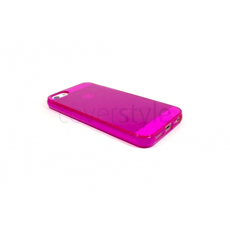 Custodia Flessibile Lucida con Interno Trasparente per iPhone 5 - Rosa