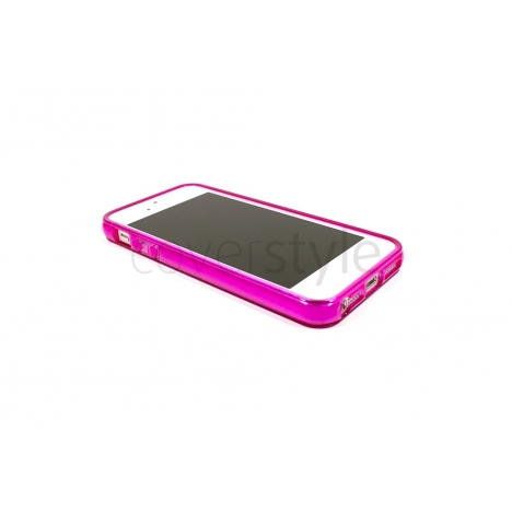 Custodia Flessibile Lucida con Interno Trasparente per iPhone 5 - Rosa