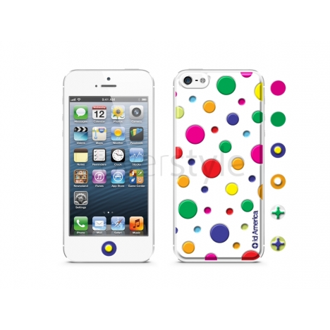 id America - Skin Cushi Dot per iPhone 5 - Multiple White