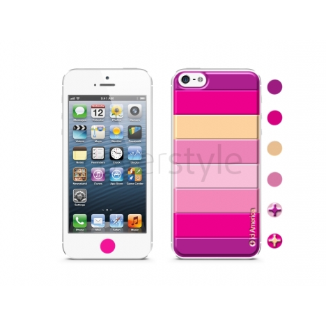 id America - Skin Cushi Stripe per iPhone 5 - Rosa