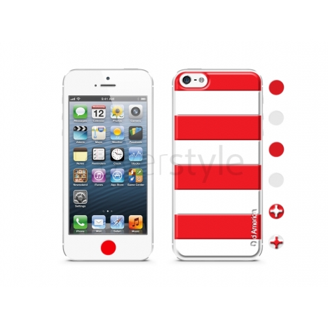 id America - Skin Cushi Stripe per iPhone 5 - Rosso