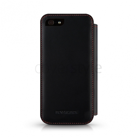 Beyzacases - Custodia in Pelle Folio per iPhone 5 - Nero