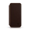 Beyzacases - Custodia in Pelle Folio per iPhone 5 - Marrone Scuro