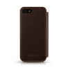 Beyzacases - Custodia in Pelle Folio per iPhone 5 - Marrone Scuro
