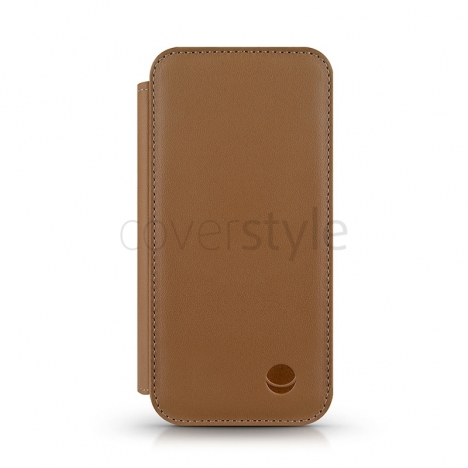 Beyzacases - Custodia in Pelle Folio per iPhone 5 - Ocra (Camel)