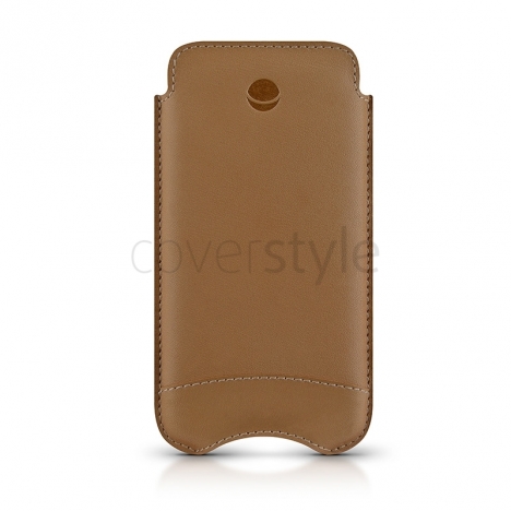 Beyzacases - Custodia in Pelle New SlimLine Classic per iPhone 5 - Ocra (Camel)