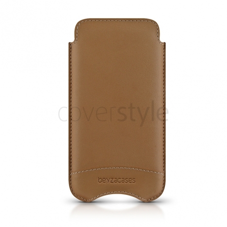 Beyzacases - Custodia in Pelle New SlimLine Classic per iPhone 5 - Ocra (Camel)