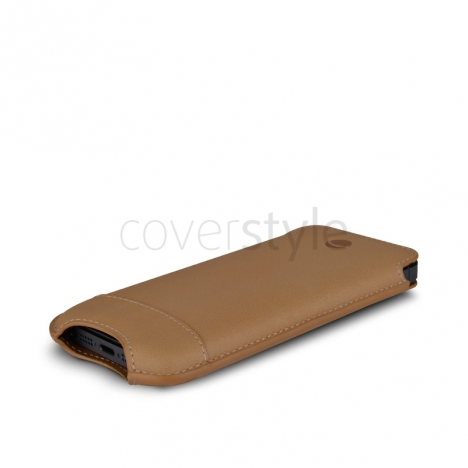 Beyzacases - Custodia in Pelle New SlimLine Classic per iPhone 5 - Ocra (Camel)