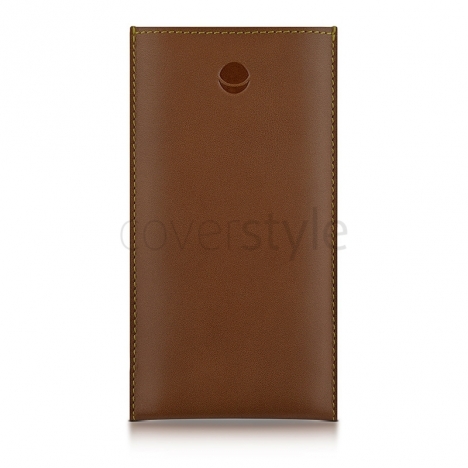 Beyzacases - Custodia in Pelle New Strap SP per iPhone 5 - Marrone Chiaro