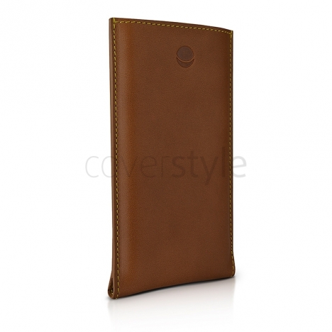 Beyzacases - Custodia in Pelle New Strap SP per iPhone 5 - Marrone Chiaro