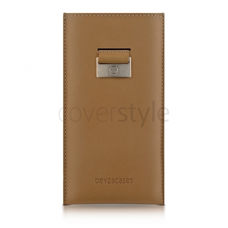Beyzacases - Custodia in Pelle New Strap SP per iPhone 5 - Ocra (Camel)