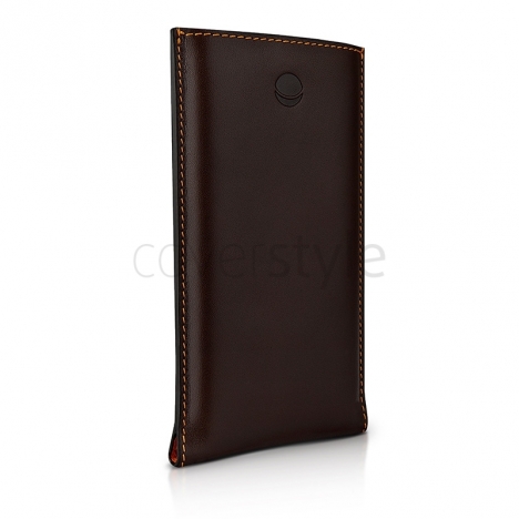 Beyzacases - Custodia in Pelle New Strap SP per iPhone 5 - Marrone Scuro