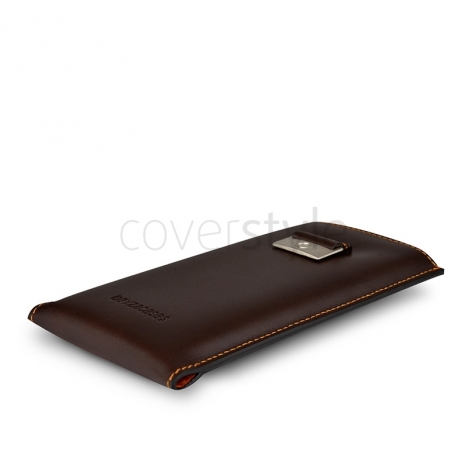 Beyzacases - Custodia in Pelle New Strap SP per iPhone 5 - Marrone Scuro