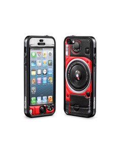 id America - Bumper + Cushi Plus Camera per iPhone 5 - Rosso