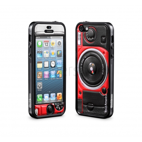 id America - Bumper + Cushi Plus Camera per iPhone 5 - Rosso