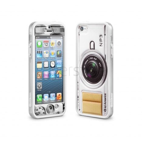 id America - Bumper + Cushi Plus Camera per iPhone 5 - Bianco