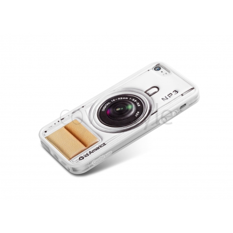 id America - Bumper + Cushi Plus Camera per iPhone 5 - Bianco