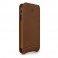 Beyzacases - Custodia in Pelle Serie Flip per iPhone 5 - Marrone