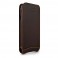 Beyzacases - Custodia in Pelle Serie Flip per iPhone 5 - Marrone Scuro