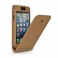 Beyzacases - Custodia in Pelle Serie Flip per iPhone 5 - Marrone Scuro