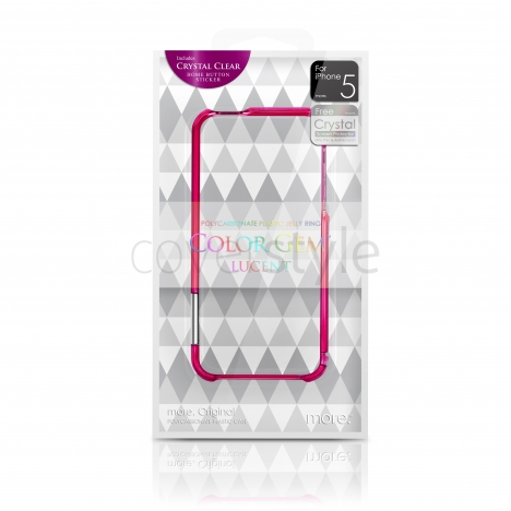 more - Bumper Color Gem Lucent per iPhone 5 - Fuchsia (Rosa)