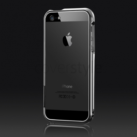 more - Bumper Color Gem Lucent per iPhone 5 - Mercury (Argento)