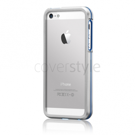 more - Bumper Metal Hybrid per iPhone 5 - Alluminio/Blu