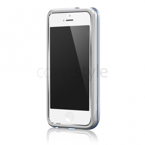 more - Bumper Metal Hybrid per iPhone 5 - Alluminio/Blu