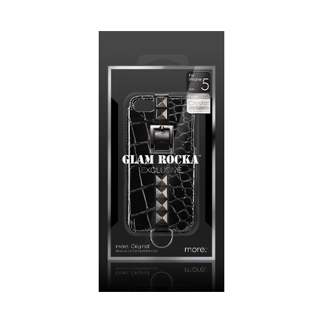 more - Custodia Glam Rocka Exclusive per iPhone 5 - Coccodrillo/Nero﻿