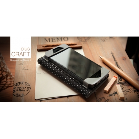 Custodia Craft Plus Collection per iPhone 5 - Feltro di Lana/Nero